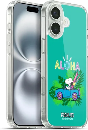 Vista 98 de Head Case Designs Funda de gel suave con licencia oficial de Peanuts Tropical Surf Snoopy Aloha Disco compatible con Apple iPhone 13 Mini Surf