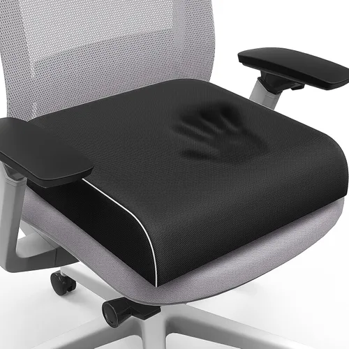 Vista 12 de SweetSlubr Cojín de asiento para aliviar el dolor de coxis, cojín para silla de oficina, cojín de espuma viscoelástica grande con funda