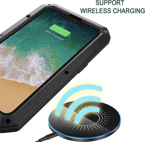 Vista 5 de Compatible con iPhone 15, funda protectora de cuerpo completo 360, resistente a los golpes, funda de metal de aleación de aluminio con protector