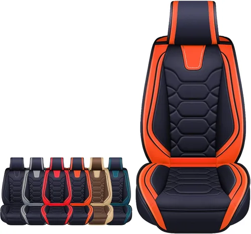 Vista 10 de OASIS AUTO Fundas para Asientos Delanteros de Automóvil, Fundas de Asiento Impermeables de Cuero Sintético para Automóviles Ajuste Universal