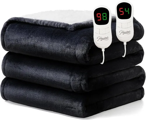Vista 39 de Homemate Heated Blanket Electric Throw 50"x60" Heating Blanket ETL Cert 02 - Navy Blue