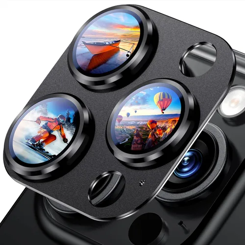Vista 52 de Uyiton Compatible con iPhone 17 Protector de Lente de Cámara - [No es Fácil de Romper][Fuerte Adsorción][Compatible con Fundas] Protector de Cámara