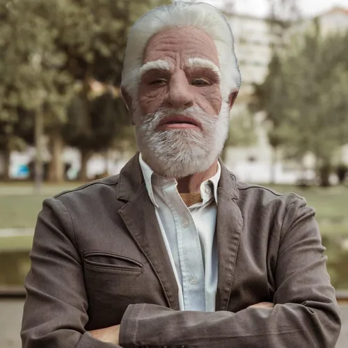 Vista 6 de ALXOY GHDLM - Máscara realista de anciano, máscara de látex de hombre calvo, máscara realista para fiesta de Halloween, fiesta de cosplay (Q)