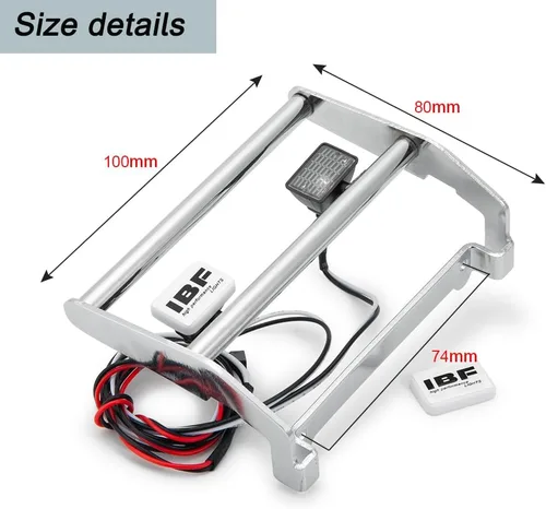 Vista 5 de MOHERO Parachoques delantero de metal con 2 luces LED para 1/10 TRX4 Bronco RC Crawler accesorios de coche
