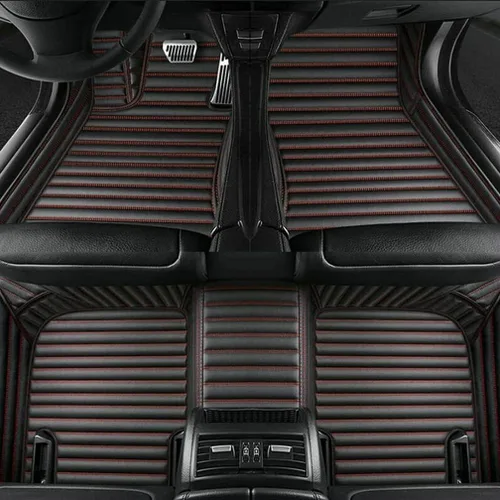 Vista 27 de Nuevas alfombrillas de coche personalizadas para Sedán, SUV, camioneta, alfombrillas de cuero para todo tipo de clima, Negro Alfombras para Carro