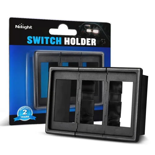 Vista 19 de Nilight Barra de luz LED, soporte para interruptor basculante, kit de carcasa de interruptor de panel de plástico ABS negro, carcasa