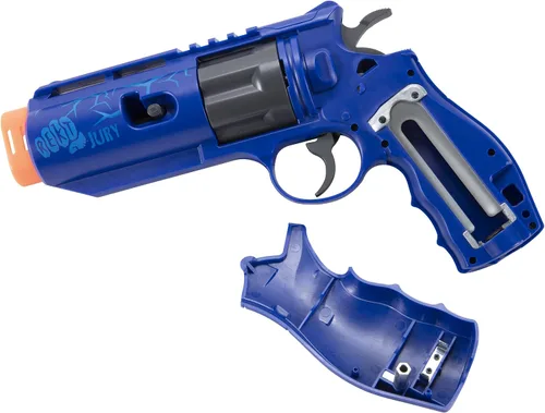 Vista 6 de Rekt Jury - Pistola Lanzadora de Dardos de Espuma Revolver, color azul (paquete de 3)