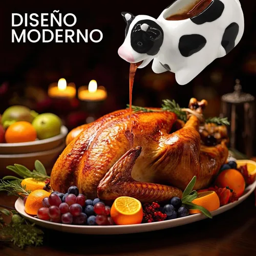 Vista 2 de Bote de salsa blanca, jarra de cerámica de vaca de 11 onzas, jarra de salsa pequeña con mango suave, bote de salsa de porcelana para aderezo