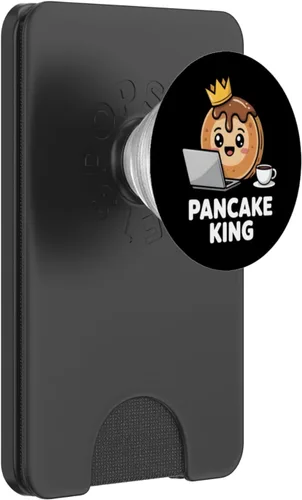 Vista 8 de Pancake King Funny Breakfast Lover Programmer Men Women Kids PopSockets Adhesive PopGrip