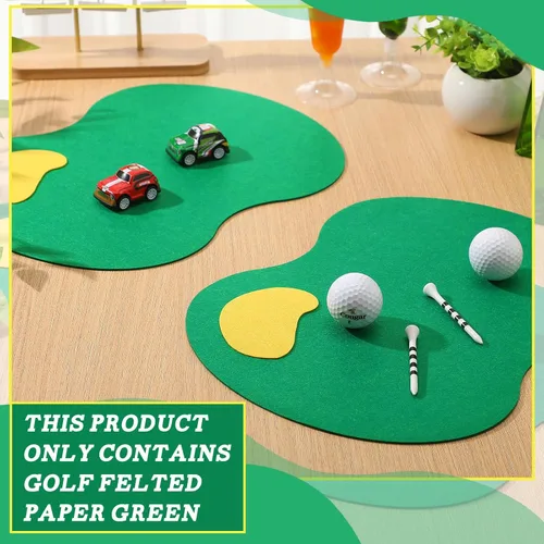 Vista 3 de 5 piezas de centros de mesa de golf de 14 x 11 pulgadas, centros de mesa de fiesta de golf, decoración de fieltro verde para suministros de fiesta