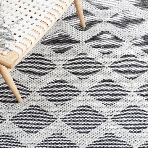 Vista 8 de SAFAVIEH Vermont Collection - Alfombra de pasillo de 2 pies 3 pulgadas x 8 pies, gris y marfil, hecha a mano de lana geométrica bohemia moderna
