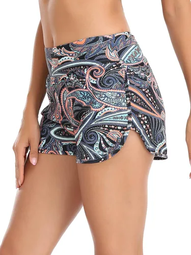 Vista 17 de RELLECIGA Pantalones Cortos de Tabla para Mujer de Cintura Alta con Control de Abdomen y Shorts de Natación Integrados Negro