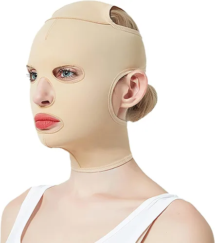 Vista 7 de Cinturón de dormir de cara completa, reutilizable, en forma de V, para adelgazar, correa para mascarilla, moldeador de masaje fino, cinturón facial