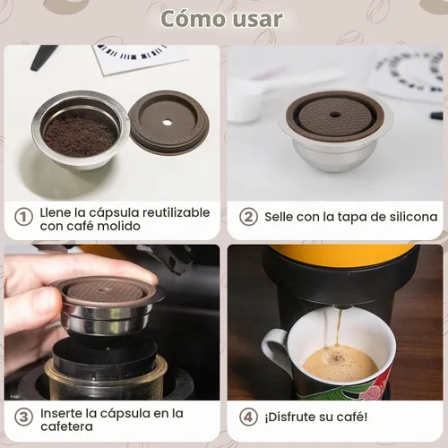 Vista 5 de Cápsulas reutilizables compatibles con Nespresso Vertuo Plus/Next/POP