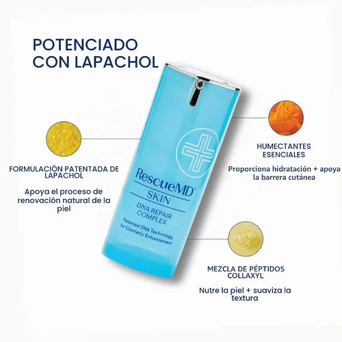 Vista 5 de RescueMD Suero complejo de reparación de ADN para tratamiento de cicatrices, enrojecimiento y solución de daños en la piel, 0.5 fl oz