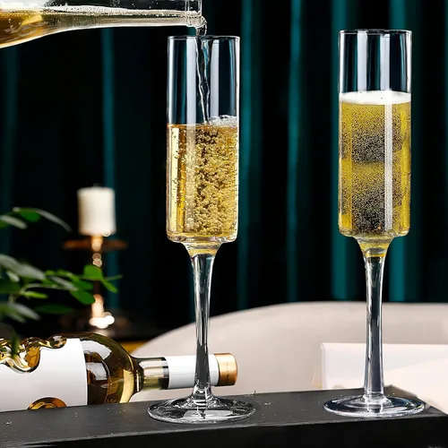 Vista 7 de Copas de champán de 5 onzas, juego de 8 copas de champán transparentes Vasos espumosos clásicos, Prosecco Toasting Champagne Flute Glass, Home