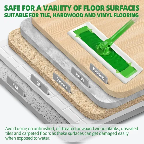 Vista 5 de 36 unidades de repuesto de almohadillas húmedas resistentes compatibles con trapeador Swiffer, paños desechables para limpieza de suelos