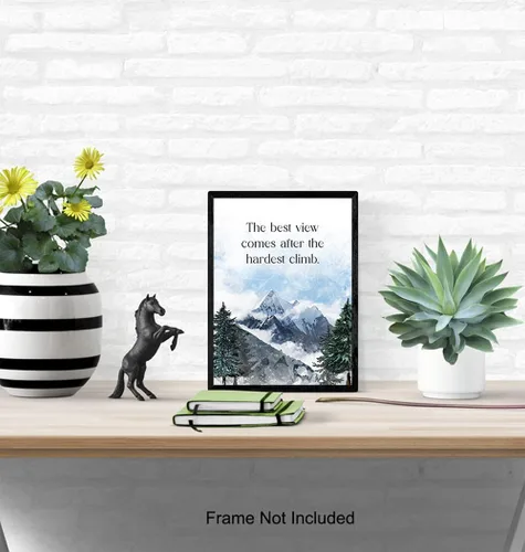 Vista 5 de Arte y Decoración Motivacional de Pared para Oficina - Pósters de Citas Positivas Inspiradoras 8x10 Pulgadas - Regalos de Ánimo - Decoración