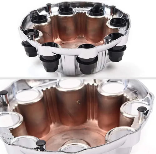 Vista 6 de PIT66 Tapacubos centrales de rueda de 8 lengüetas, compatibles con Chevy Silverado GMC Sierra 1500/99-08 Silverado Sierra 2500/00-08 Suburban/ 02-06