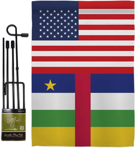 Vista 10 de Central African Republic US Friendship Burlap Burlap Garden Flag Regional USA American Alliance World Country Particular Area Small Decorative Gift