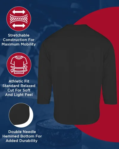 Vista 3 de Exxact Sports Hockey Jerseys for Men, Hockey Practice Jersey Adult, Full Sleeve Hockey Blank Jersey, Ice Hockey Jersey