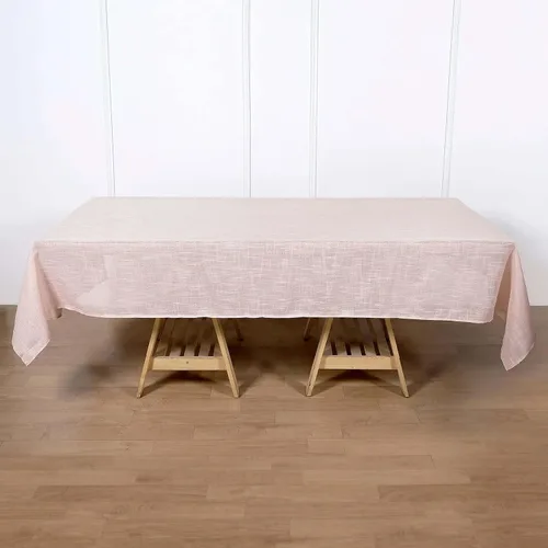 Vista 14 de Efavormart Mantel Redondo de Arpillera Sintética de Yute Natural de 90 Pulgadas - Cubierta de Mesa Rústica Boho Chic Estilo Granja para Navidad