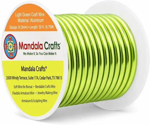 Vista 175 de Mandala Crafts - Alambre de aluminio anodizado de calibre 22 para hacer joyas - 137.2 m de alambre flexible surtido y coloreado - Doble para bonsái