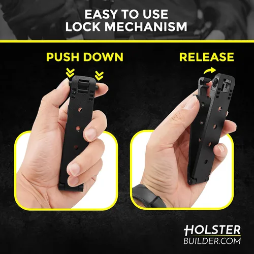 Vista 3 de Molle Attachment – Clip de cinturón de bloqueo rápido con hardware de montaje para fundas, bolsas de cargadores, fundas de cuchillos, chalecos