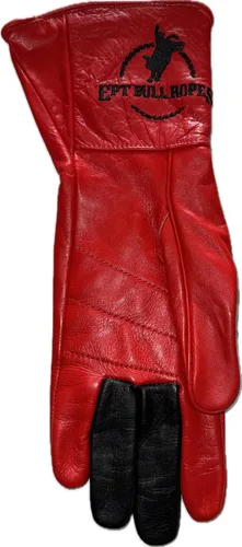 Vista 6 de EPT Bull Ropes Bull Riding Glove Adult & Youth Left or Right Hand - Red & Black Leather Sz: 5.0-10.5