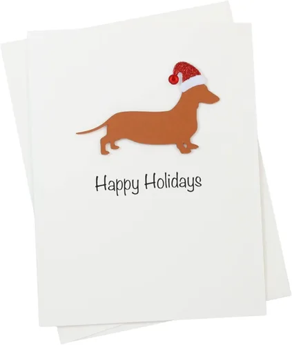 Vista 12 de Black Doodle Bernedoodle - Tarjetas de Navidad (10 unidades), hechas a mano, base blanca, perro con sombrero de Papá Noel Negro