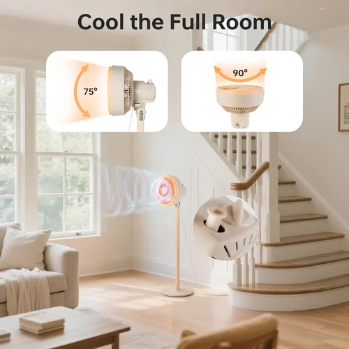 Vista 3 de BEESTAR - Ventilador de pie oscilante de 10 pulgadas 3 adjustable speed levels & height adjustable design, ideal for bedroom, living room, kitchen