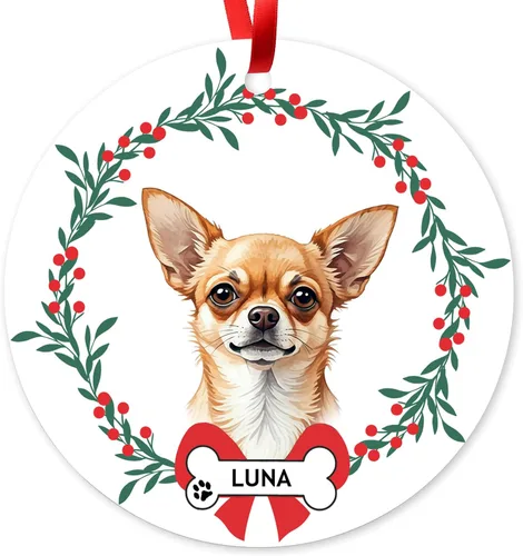 Vista 9 de Adorno de Navidad personalizado de Beagle, adorno personalizado con nombre de mascota, regalos para los amantes de los perros Beagle, decoración