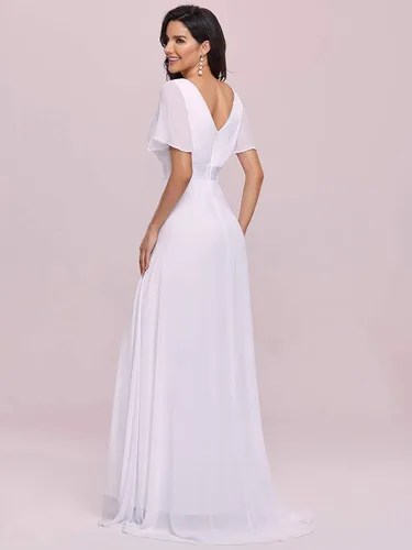 Vista 2 de Ever-Pretty - Vestido largo de noche, con cuello en V y manga corta para mujer, 09890
