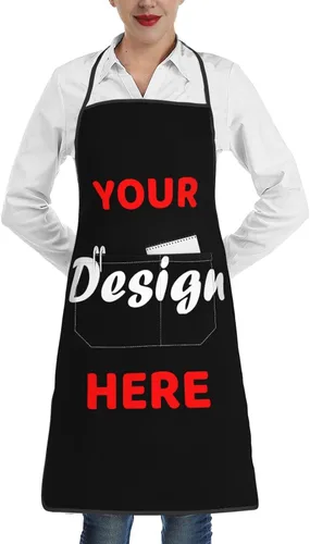 Vista 10 de Delantal unisex personalizado delantal de cocina personalizado Delantal de cocina Personalizar Nombre Imagen Parrilla Cocinero Delantal de Chef