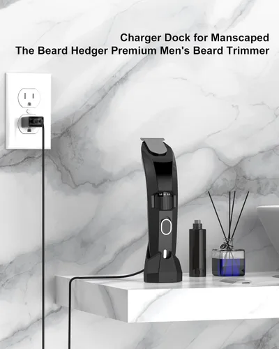 Vista 2 de WUKUR Base de carga para Manscaped The Beard Hedger con adaptador de CA, solo compatible con recortadora de barba Manscaped Premium para hombres