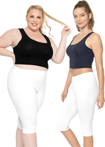 Vista 2 de STRETCH IS COMFORT Leggings hasta la rodilla para mujer - Paquete de 2 S - 7X