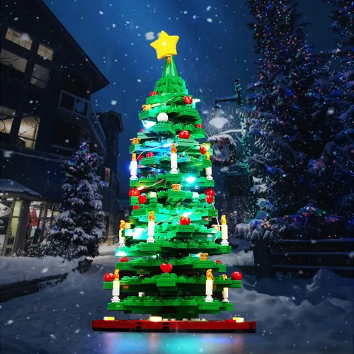 Vista 5 de BrickBling Luz LED compatible con Lego 40573 Kit de construcción de árbol de Navidad, luces de decoración de Navidad, kit de iluminación versión