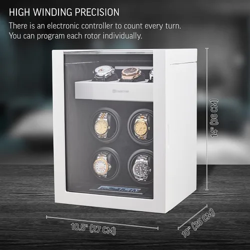 Vista 7 de TIMECUBE Bobinador de reloj para 4 relojes con 15 programas de bobinado y 3 ranuras de almacenamiento para relojes