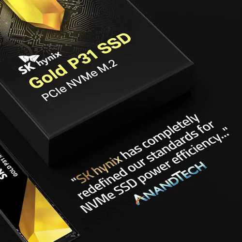 Vista 3 de SK Hynix Gold P31 500GB PCIe NVMe Gen3 M.2 2280, hasta 3500 MB/S, SSD de factor de forma SSD M.2 compacta, unidad interna de estado sólido con flash