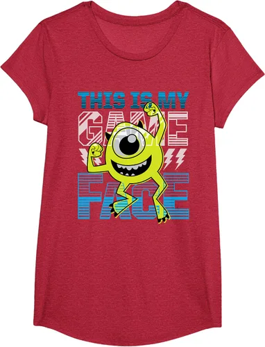 Vista 68 de Disney Pixar Monsters Inc. Mike Wazowski Game Face Camiseta Negro