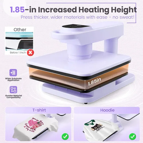 Vista 4 de Whubefy Prensa de Calor Automática Dual de 360° de 15x15 pulgadas con Doble Mesa de Trabajo - Máquina de Prensa Automática para Camisas de Dos
