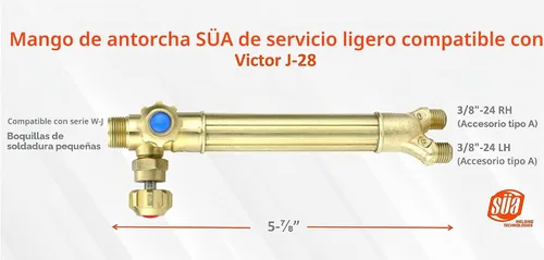 Vista 2 de SÜA - Mango de soplete de soldadura/soldadura fuerte de servicio ligero compatible con Victor Series "J