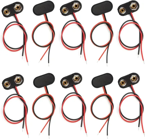 Vista 7 de California JOS 3 conectores de batería de 9 V, conector de hebilla de 9 voltios, carcasa de plástico duro utilizado en experimentos de estudiantes u