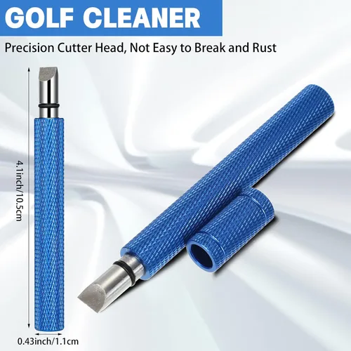 Vista 5 de Kit de limpieza de golf de 5 piezas, toalla de golf, cepillo retráctil para palos de golf, sacapuntas de ranura para ranuras U y V, herramienta