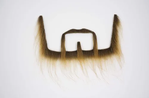 Vista 5 de Mustaches Autoadhesivo, novedoso, barba falsa larga en cuclillas, pelo facial falso, accesorio de disfraz para adultos, color marrón
