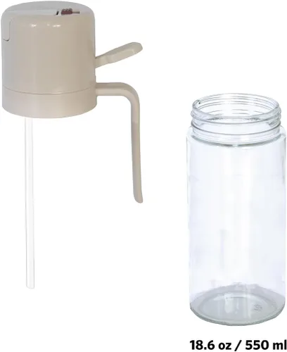 Vista 3 de Glad Dispensador de aceite 2 en 1, 18.6 oz/18.6 fl oz, pulverizador de aceite de oliva para cocinar, verter aderezos para ensaladas y asar a la Beige