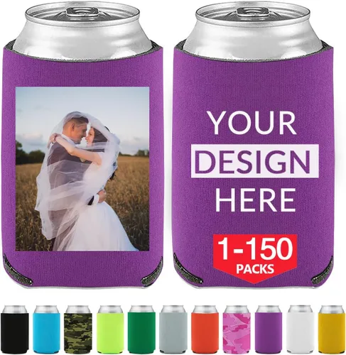 Vista 13 de Enfriadores de cerveza personalizados personalizados con foto imagen logotipo texto personalizado 1-150pcs soporte de latas a granel manga aislante