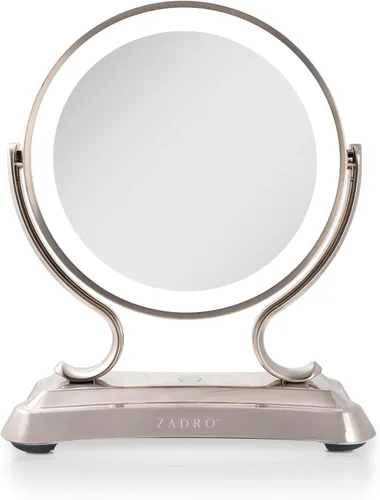 Vista 8 de Zadro Espejo de maquillaje LED Glamour de 12 pulgadas con luces y aumento, espejo de control táctil 5X/1X con luces para escritorio de maquillaje
