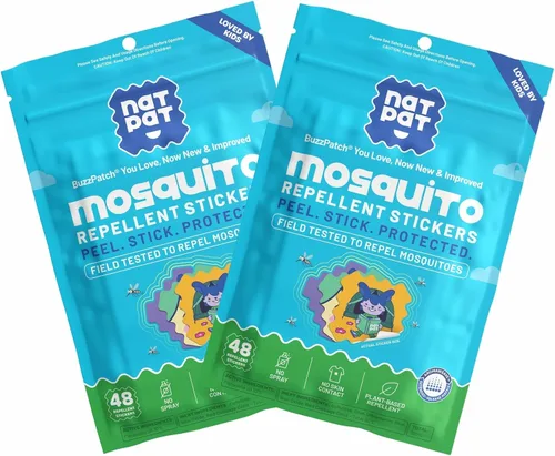 Vista 9 de NATPAT Buzz Patch - Calcomanías de parche de mosquitos para niños, ingredientes a base de plantas, no tóxicos, el parche original de aceite esencial