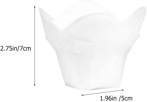 Vista 3 de Kichvoe 100 piezas de papel antiaceite para tartas pequeñas, envoltura de muffins, mini tazas de papel para hornear, magdalenas, taza para hornear
